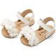 Babywalker Πέδιλο με Chiffon Λουλούδια ΜΙ1633 Λευκό - Βαπτιστικό Παπούτσι για Κορίτσι στο Oneirokosmos