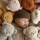 Moonie: Παιχνίδι Ύπνου The Humming Bear Grey Natur από Οργανικό Βαμβάκι με Αισθητήρα Κλάματος M-GRN - Δώρα στο Oneirokosmos
