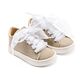 Babywalker Sneaker απο Ύφασμα και Δέσιμο Κορδέλα BW4864 Πλατίνα - Βαπτιστικό Παπούτσι για Κορίτσι στο Oneirokosmos