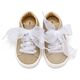 Babywalker Sneaker απο Ύφασμα και Δέσιμο Κορδέλα BW4864 Πλατίνα - Βαπτιστικό Παπούτσι για Κορίτσι στο Oneirokosmos