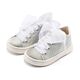 Babywalker Sneaker απο Ύφασμα και Δέσιμο Κορδέλα BW4864 Ασημί - Βαπτιστικό Παπούτσι για Αγόρι στο Oneirokosmos