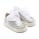 Babywalker Sneaker απο Ύφασμα και Δέσιμο Κορδέλα BW4864 Ασημί - Βαπτιστικό Παπούτσι για Αγόρι στο Oneirokosmos