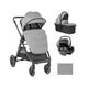 Kikka Boo Πολυκαρότσι 3 in 1 with Carrycot Ava Grey 31001010062 - Πολυκαρότσια, Συστήματα Μεταφοράς στο Oneirokosmos