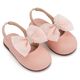 Babywalker Γαλλικό Σαμπό με Φιόγκο Οργάντζας και Στρας BW4883 Ροζ - Βαπτιστικό Παπούτσι για Κορίτσι στο Oneirokosmos