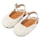 Babywalker Γαλλικό Σαμπό με Chiffon Λουλούδια BW4884 Λευκό - Βαπτιστικό Παπούτσι για Κορίτσι στο Oneirokosmos