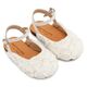 Babywalker Γαλλικό Σαμπό με Chiffon Λουλούδια BW4884 Λευκό - Βαπτιστικό Παπούτσι για Κορίτσι στο Oneirokosmos