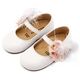 Babywalker Γοβάκι με Λουλούδια και Πούπουλα BW4887  Λευκό Ροζ - Βαπτιστικό Παπούτσι για Κορίτσι στο Oneirokosmos