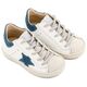 Babywalker Τρίχρωμο Sneaker Δετό EXC5315  Λευκό Μπλε Ρουά Γκρι - Βαπτιστικό Παπούτσι για Αγόρι στο Oneirokosmos