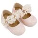 Babywalker Γοβάκι Μονή Μπαρέτα Στρας με Λουλούδια Πέρλες και Κρύσταλα Swarovski  LU6118 Ροζ - Βαπτιστικό Παπούτσι για Κορίτσι στο Oneirokosmos