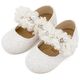 Babywalker Γοβάκι Μονή Μπαρέτα Στρας με Λουλούδια Πέρλες και Κρύσταλα Swarovski  LU6118 Λευκό - Βαπτιστικό Παπούτσι για Κορίτσι στο Oneirokosmos