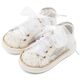 Babywalker Sneaker απο Ύφασμα Φιλντιρέ Λουλούδια LU6129 Λευκό - Βαπτιστικό Παπούτσι για Κορίτσι στο Oneirokosmos