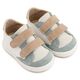Babywalker Τρίχρωμο Sneakers Διπλή Μπαρέτα Χρατς PRI2125 Λευκό Μίνεραλ Μπεζ - Βαπτιστικό Παπούτσι για Αγόρι στο Oneirokosmos