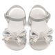 Babywalker Πέδιλο Διακοσμημένο με Φιόγκο απο Πέρλες PRI2655 Ασημί - Βαπτιστικό Παπούτσι για Κορίτσι στο Oneirokosmos