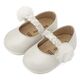 Babywalker Γοβάκι Μονή Μπαρέτα Διακοσμημένο με Τρέσα και Τούλινο Πον Πον PRI2657 Εκρού - Βαπτιστικό Παπούτσι για Κορίτσι στο Oneirokosmos