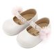Babywalker Γοβάκι Μονή Μπαρέτα Διακοσμημένο με Τρέσα και Τούλινο Πον Πον PRI2657 Λευκό Ροζ - Βαπτιστικό Παπούτσι για Κορίτσι στο Oneirokosmos