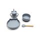Lorelli Σετ Φαγητού Σιλικόνης 4τμχ. Grey 10230700003 - Σετ Φαγητού, Μπολάκια, Πιατάκια Φαγητού στο Oneirokosmos