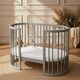 IngVart Κούνια Smart Bed Round 9 σε 1 Γκρι - Βρεφικά Κρεβάτια Μετατρεπόμενα σε Προεφηβικά στο Oneirokosmos