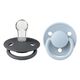 Bibs Σετ Πιπίλες De Lux Σιλικόνης Onesize Iron / Baby Blue 2 τμχ 150212 - Πιπίλες στο Oneirokosmos