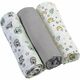 Babyono Σετ Βαμβακερές μουσελίνες 70x70 cm 3 τμχ Γκρί BN348/01 - Πάνες-Λαβέτες-Σελτέδες στο Oneirokosmos