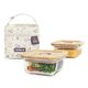 MINILAND ΣΕΤ 2 ΔΟΧΕΙΩΝ 210 ML PACK 2 GO ECO SQUARE CHICK - Σετ Φαγητού, Μπολάκια, Πιατάκια Φαγητού στο Oneirokosmos